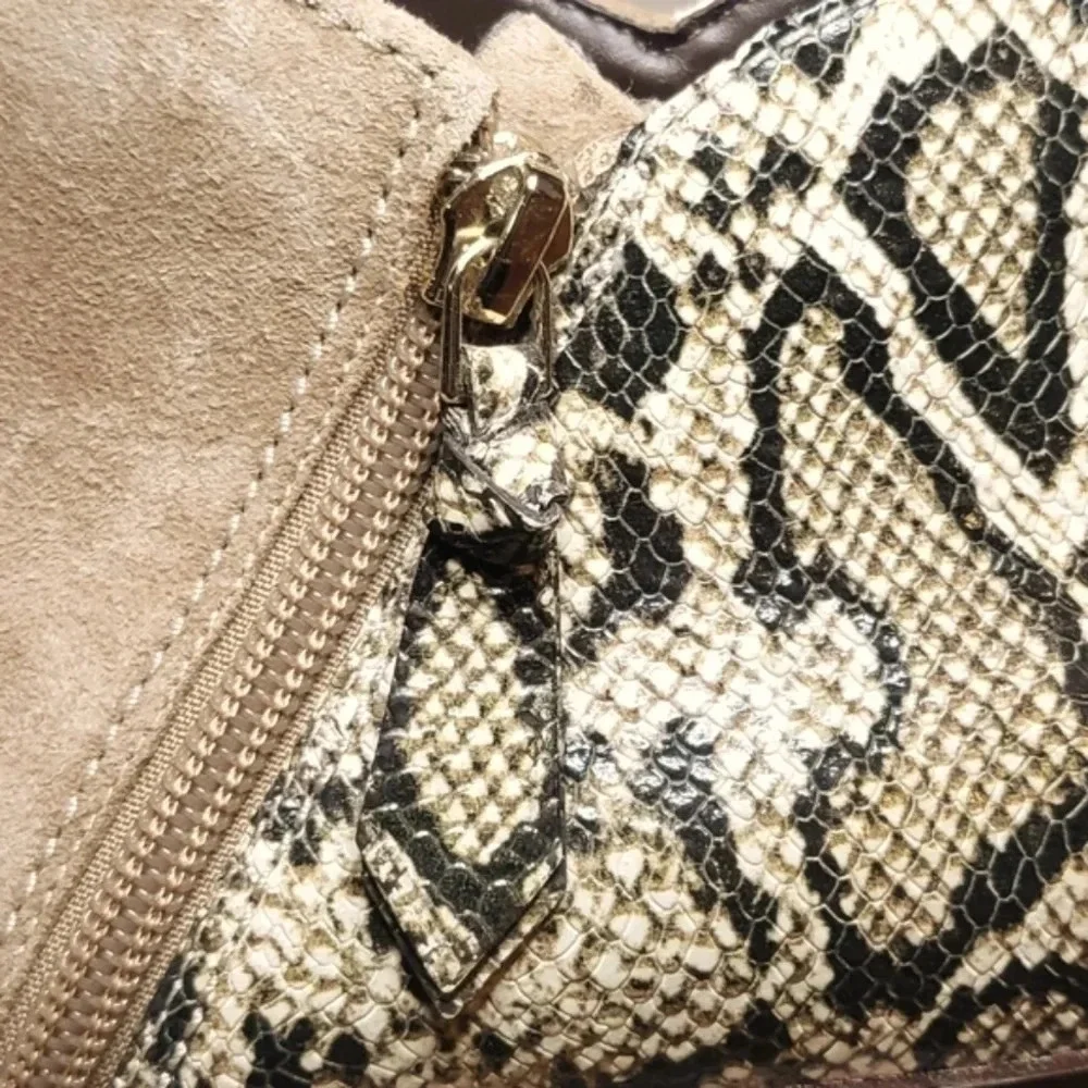 Cole Haan Grand Series Beige Suede & Snakeskin | Leather | 2 inch Heel Wms 7B